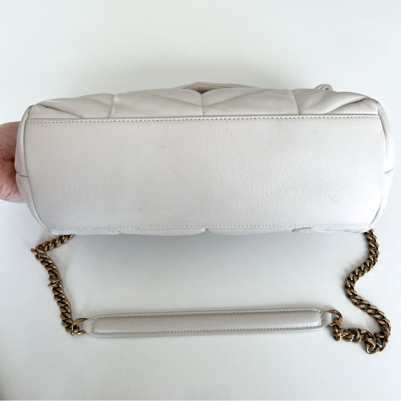 Authentic YSL Saint Laurent Small Leather Puffer Shoulder Bag in Crema Soft - Picture 5 of 16